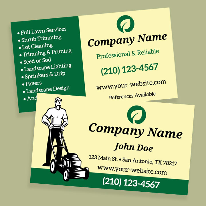 Lawn Service Theme business card