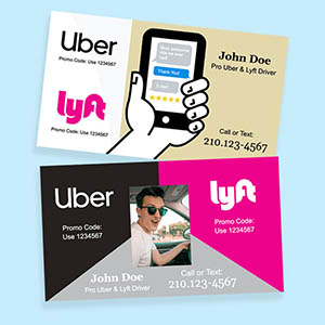 Uber and Lyft Combination Business Card