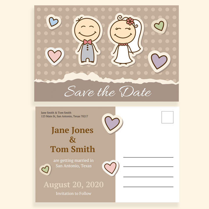 save the date postcard template