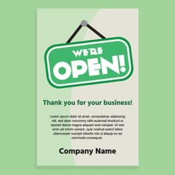 Customize We're Open Poster