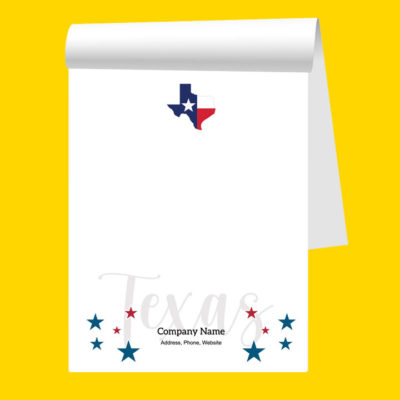 Customize this Texas Shaped Flag Note Pad
