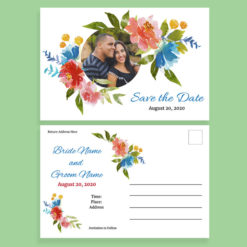 Customize this Flower Themed Svae the Date Postcard