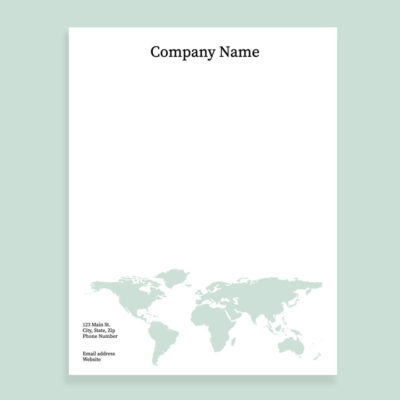 Customize this World Map Letterhead Template